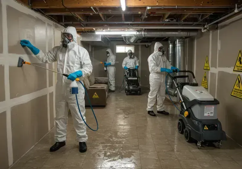 Basement Moisture Removal and Structural Drying process in Pea Ridge, WV